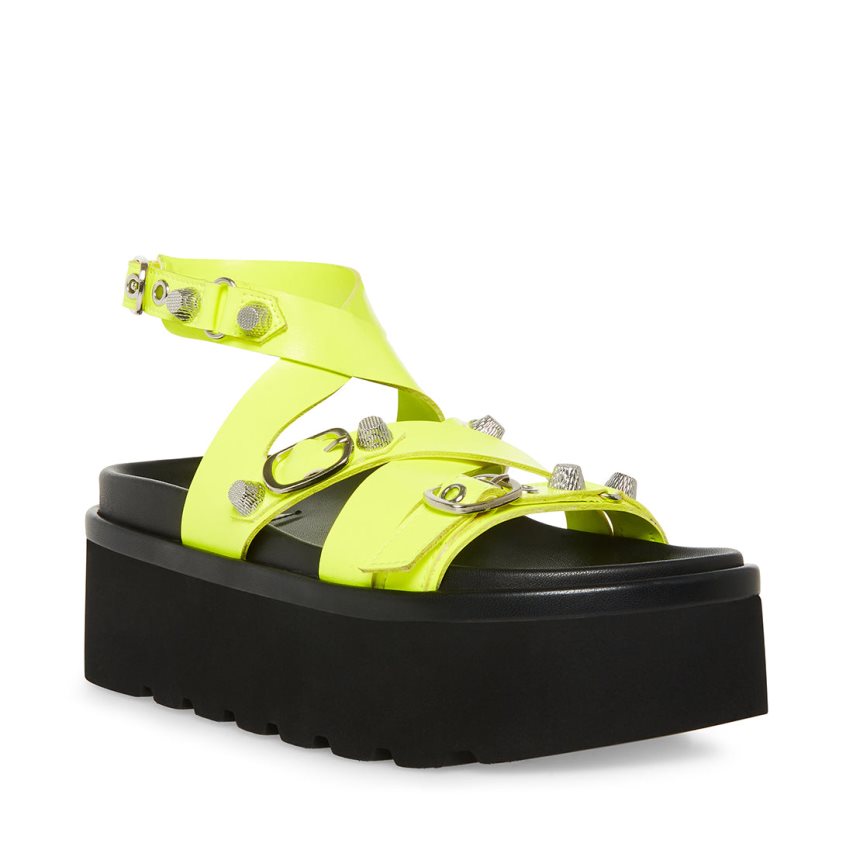 Sandalias de Plataforma Steve Madden Brant Neon Mujer Verde | ES DT0S93